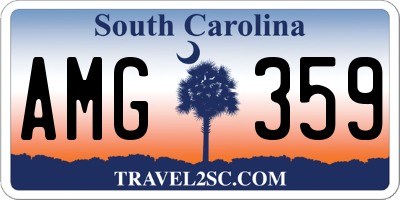 SC license plate AMG359