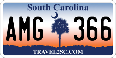 SC license plate AMG366