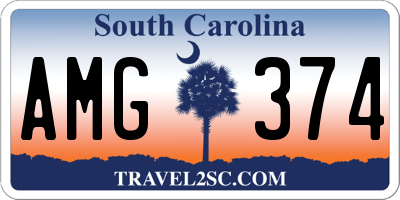 SC license plate AMG374