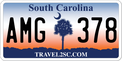 SC license plate AMG378