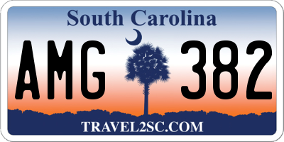SC license plate AMG382