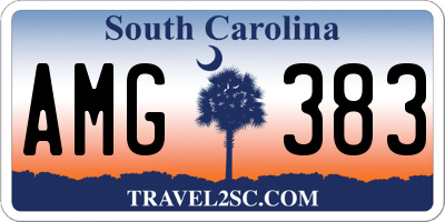 SC license plate AMG383