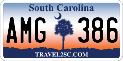 SC license plate AMG386