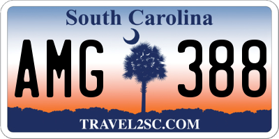 SC license plate AMG388