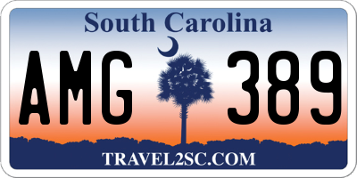 SC license plate AMG389