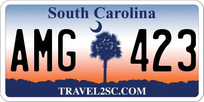 SC license plate AMG423