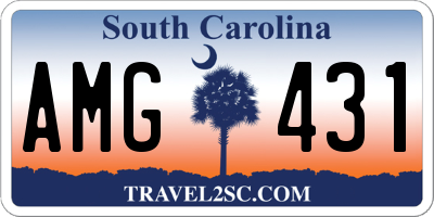 SC license plate AMG431