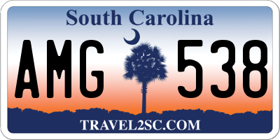 SC license plate AMG538