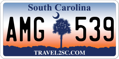 SC license plate AMG539