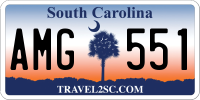 SC license plate AMG551