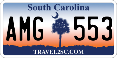 SC license plate AMG553