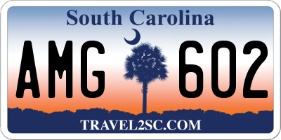 SC license plate AMG602