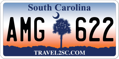 SC license plate AMG622