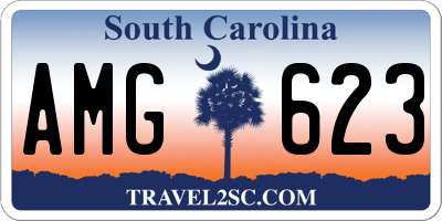 SC license plate AMG623