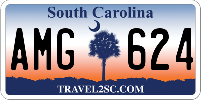 SC license plate AMG624