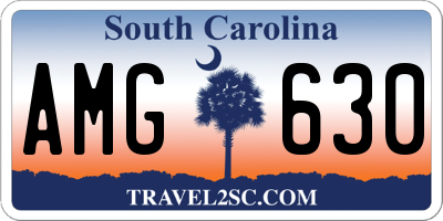 SC license plate AMG630