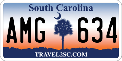 SC license plate AMG634