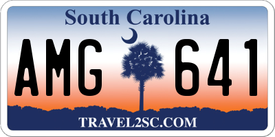 SC license plate AMG641