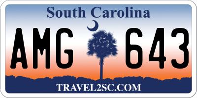 SC license plate AMG643