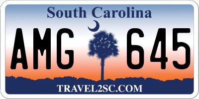 SC license plate AMG645
