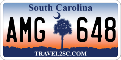 SC license plate AMG648