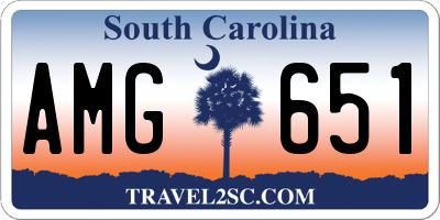 SC license plate AMG651