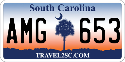 SC license plate AMG653