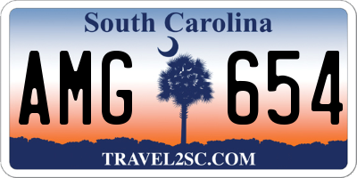 SC license plate AMG654