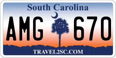 SC license plate AMG670