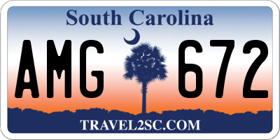 SC license plate AMG672