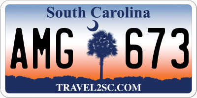 SC license plate AMG673