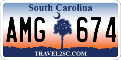SC license plate AMG674