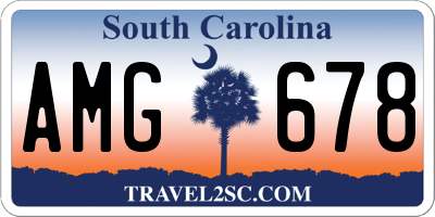 SC license plate AMG678