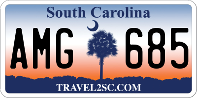 SC license plate AMG685
