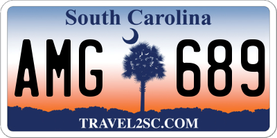 SC license plate AMG689