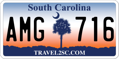 SC license plate AMG716