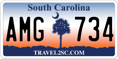 SC license plate AMG734