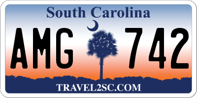 SC license plate AMG742