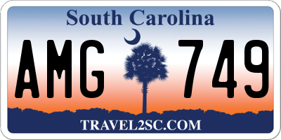 SC license plate AMG749