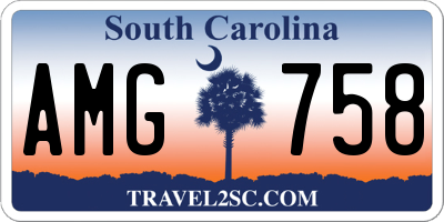 SC license plate AMG758