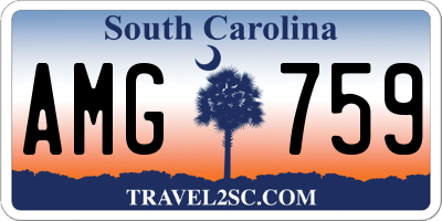 SC license plate AMG759