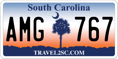 SC license plate AMG767