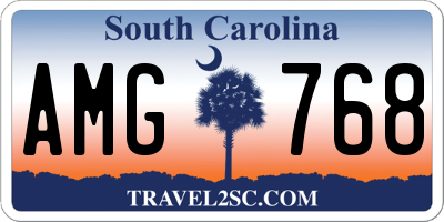 SC license plate AMG768