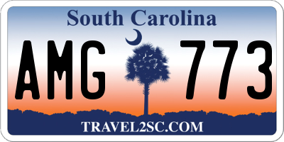 SC license plate AMG773