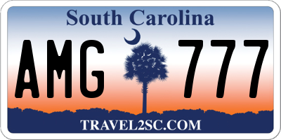 SC license plate AMG777