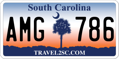 SC license plate AMG786