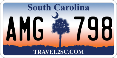 SC license plate AMG798