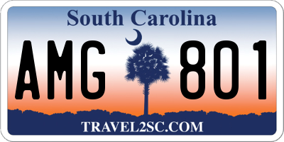 SC license plate AMG801