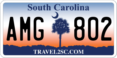 SC license plate AMG802