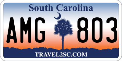 SC license plate AMG803